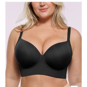 NWT Shapellx 38D/E Bare Essentials Airslim Back Supporting Underwire Push-up bra